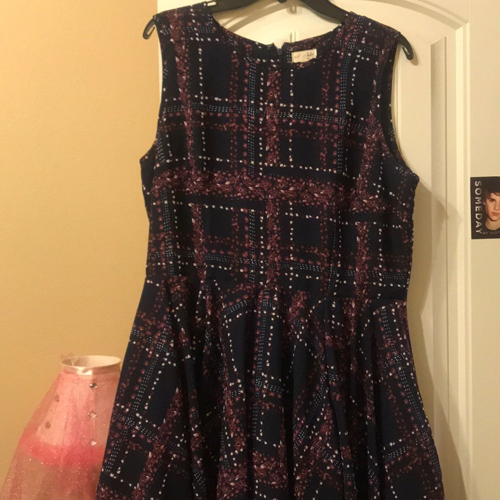 Navy Blue/ Purple knee length dress